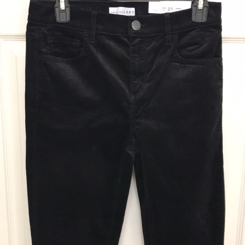 NWT Loft Velvet Skinny Pants Black - Picture 12 of 13